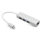 Adaptateur HUB USB C vers 3 Ports USB 3.0 Hub avec un RJ45 1000 Mbps