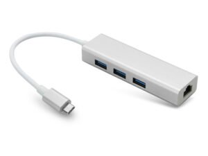 Adaptateur HUB USB C vers 3 Ports USB 3.0 Hub avec un RJ45 1000 Mbps