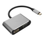 Adaptateur USB C vers HDMI VGA 2 en 1 Type C 4K 30Hz UHD
