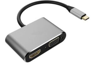 Adaptateur USB C vers HDMI VGA 2 en 1 Type C 4K 30Hz UHD