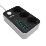 multiprise 3 prises Parasurtenseur avec Multiple 6 ports USB bloc d'alimentation chargeur 10 A 3.4 A 17 W chargement rapide
