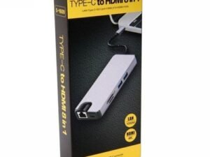 Adaptateur 8 in 1 Type-C Hub to 4K HDMI Rj45 Lan VGA Adapter USB 3.0