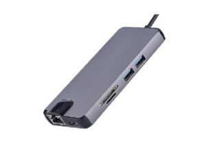 Adaptateur 8 in 1 Type-C Hub to 4K HDMI Rj45 Lan VGA Adapter USB 3.0