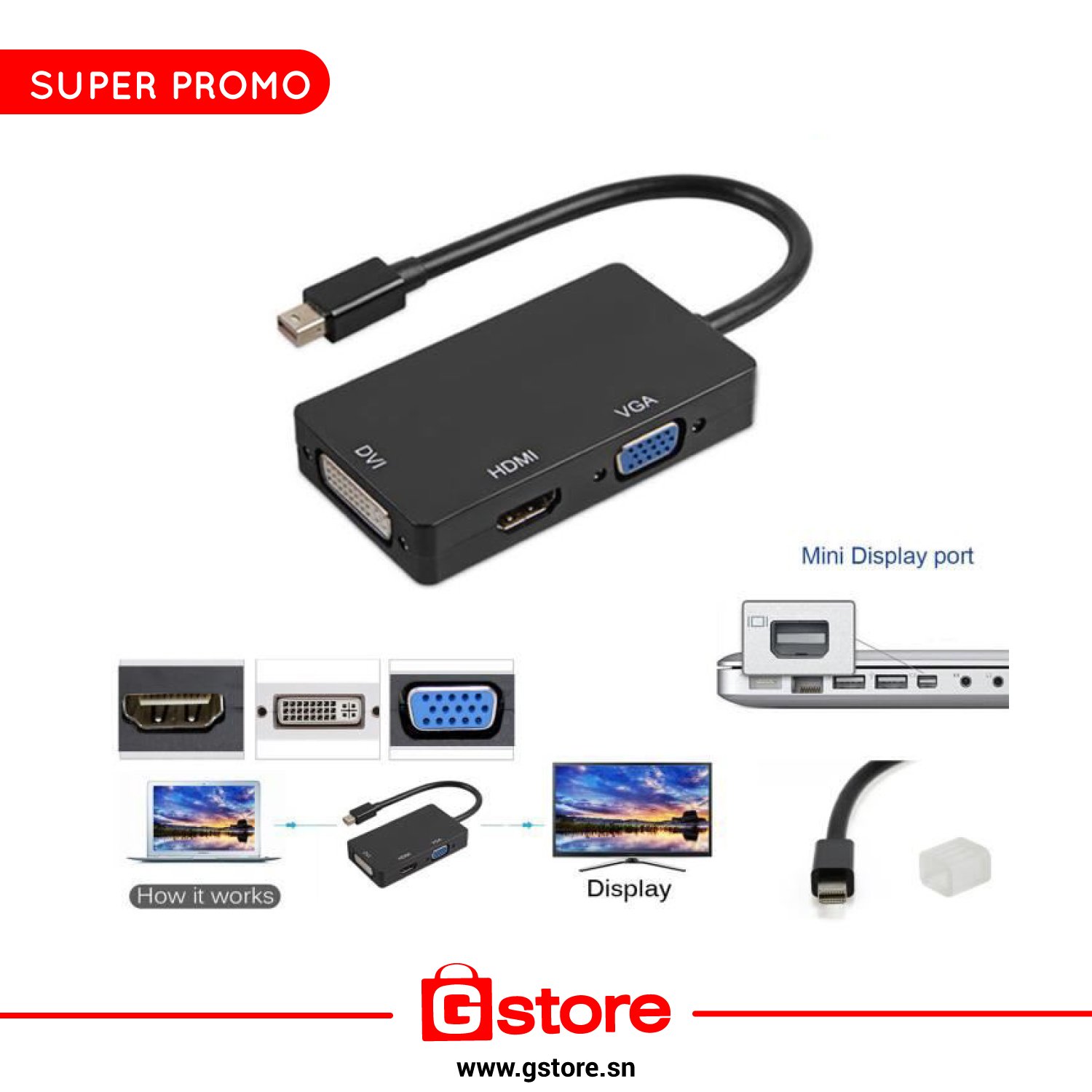 OLL Câble adaptateur DP vers HDMI mâle vers femelle HB014 OLL Câble adaptateur DP vers HDMI mâle vers femelle HB014