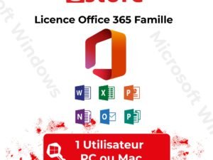 Licence Office 365 Famille 1 Utilisateur PC ou Mac - Abonnement 1 an
